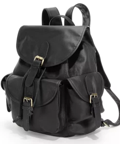 AmeriLeather Urban Buckle Flap Leather Backpack