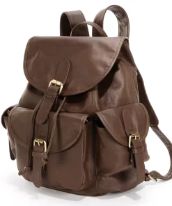 AmeriLeather Urban Buckle Flap Leather Backpack -Cheap AmeriLeather Store 1457783 Dark Brown