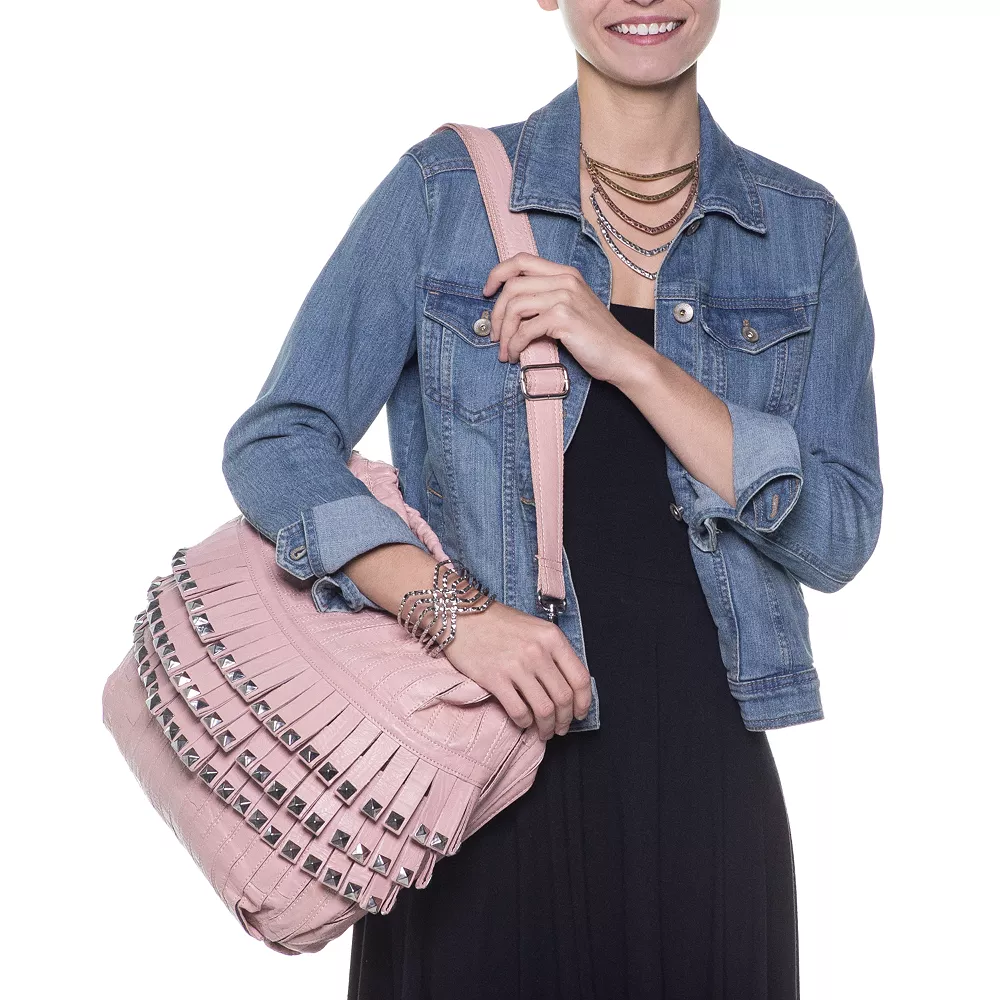 AmeriLeather Tutu Studded Leather Patchwork Shoulder Bag 8 AmeriLeather Tutu Studded Leather Patchwork Shoulder Bag - Image 6