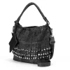 AmeriLeather Tutu Studded Leather Patchwork Shoulder Bag 1 AmeriLeather Tutu Studded Leather Patchwork Shoulder Bag -Cheap AmeriLeather Store 1458199 Black