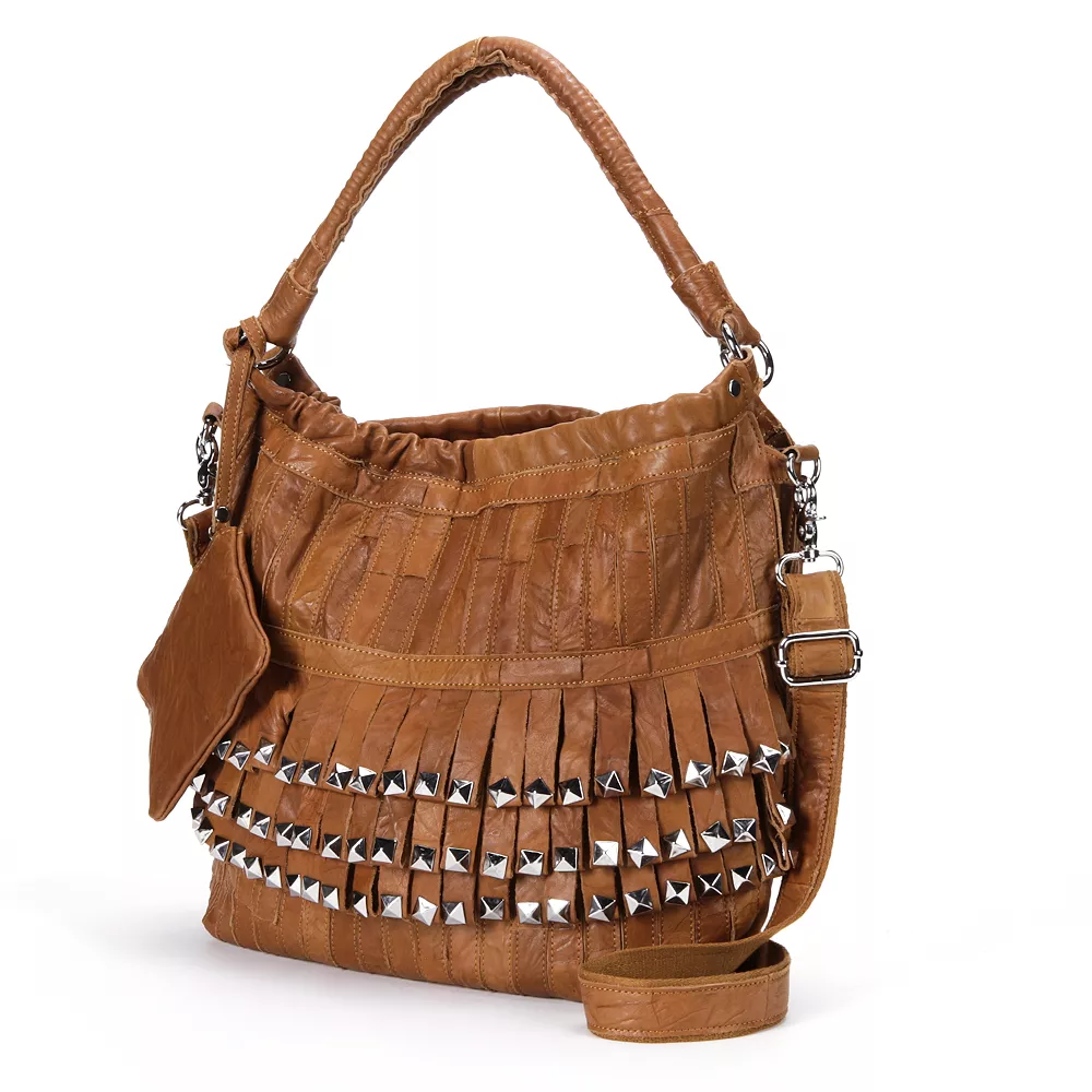 AmeriLeather Tutu Studded Leather Patchwork Shoulder Bag 4 AmeriLeather Tutu Studded Leather Patchwork Shoulder Bag - Image 2