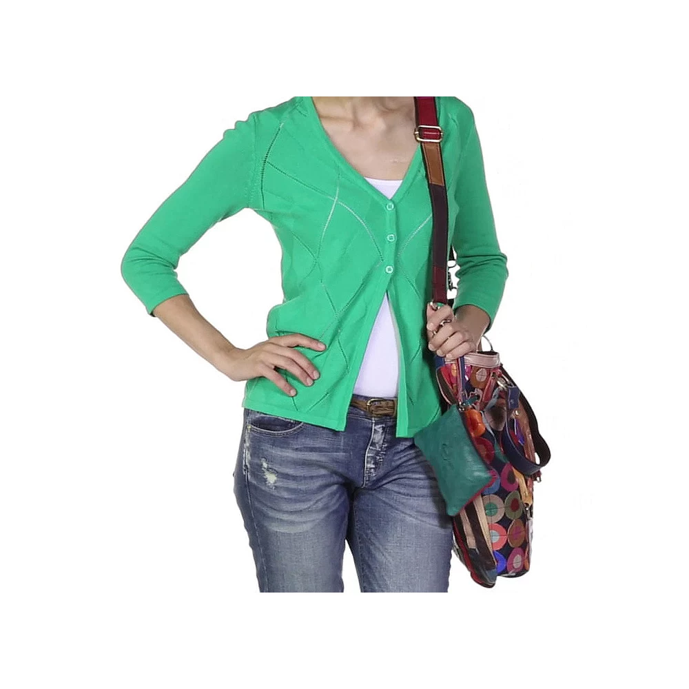 AmeriLeather Lloyd Leather Patchwork Circles Convertible Tote 5 AmeriLeather Lloyd Leather Patchwork Circles Convertible Tote - Image 3