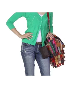 AmeriLeather Kylie Leather Striped & Floral Patchwork Convertible Shoulder Bag -Cheap AmeriLeather Store 1458837 ALT10