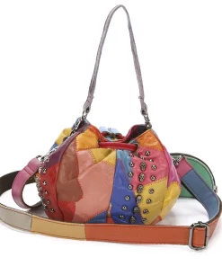 AmeriLeather Qmetal Patchwork Leather Mini Shoulder Bag 8 AmeriLeather Qmetal Patchwork Leather Mini Shoulder Bag -Cheap AmeriLeather Store 1615764 ALT2