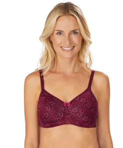 Amoena Mara Wireless T-Shirt Mastectomy Bra 44023 -Cheap AmeriLeather Store 2595586 Burgundy Multi