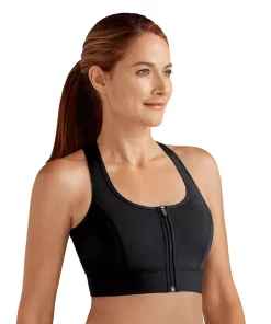 Amoena Bra: Medium-Impact Zip-Front Sports Bra 44070