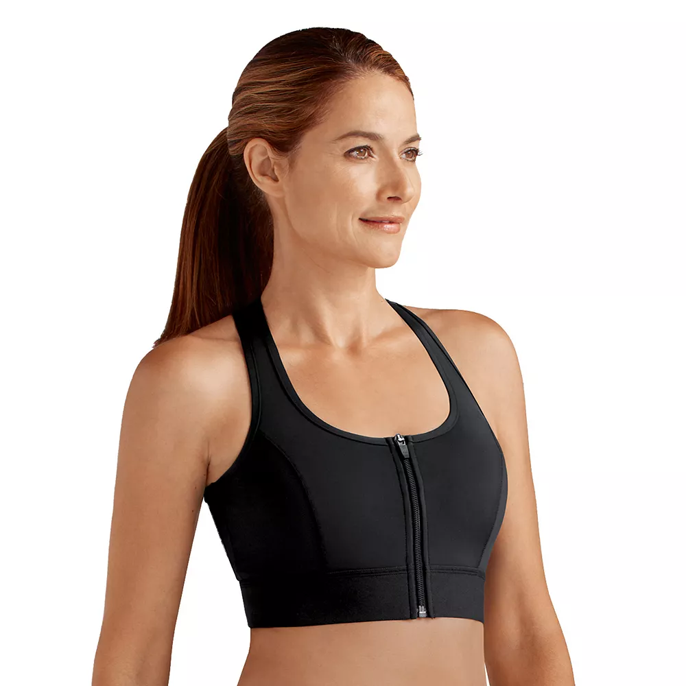 Amoena Bra: Medium-Impact Zip-Front Sports Bra 44070 3 Amoena Bra: Medium-Impact Zip-Front Sports Bra 44070