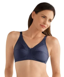 Amoena Nancy Wireless Full-Coverage Mastectomy Bra -Cheap AmeriLeather Store 3273796 Dark Blue