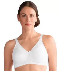 Amoena Nancy Wireless Full-Coverage Mastectomy Bra -Cheap AmeriLeather Store 3273796 White