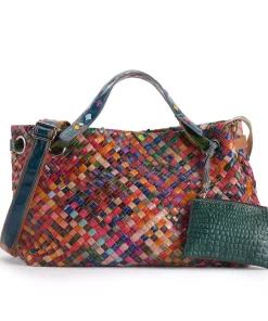 Women's AmeriLeather Cybil Woven Satchel