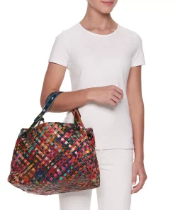 Women's AmeriLeather Cybil Woven Satchel -Cheap AmeriLeather Store 3717768 ALT9