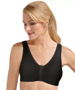 Amoena Bra: Frances Front-Closure Wire-Free Bra 2128 - Women's 18 Amoena Bra: Frances Front-Closure Wire-Free Bra 2128 - Women's -Cheap AmeriLeather Store 4274348 Black