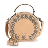 AmeriLeather Jetta Embellished Leather Crossbody Bag -Cheap AmeriLeather Store 4778265 Caramel