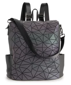 AmeriLeather Tegan Luminous Geometric Tote Backpack