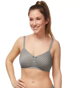 Amoena Uptown Stripes Padded Wire-Free Masectomy Bra 44724