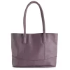 AmeriLeather Casual Leather Tote Bag -Cheap AmeriLeather Store 5242224 Eggplant
