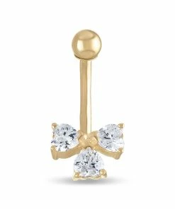 Amella Jewels 14k Gold Cubic Zirconia Belly Ring