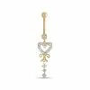 Amella Jewels 14k Gold Cubic Zirconia Dangle Heart Belly Ring 1 Amella Jewels 14k Gold Cubic Zirconia Dangle Heart Belly Ring -Cheap AmeriLeather Store 5850945