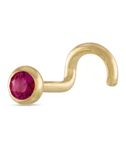 Amella Jewels 10k Gold Red Cubic Zirconia Nose Stud
