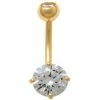 Amella Jewels 10K Gold Cubic Zirconia Solid Belly Ring -Cheap AmeriLeather Store 5850960