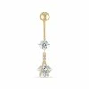 Amella Jewels 10k Gold Caged Cubic Zirconia Belly Ring