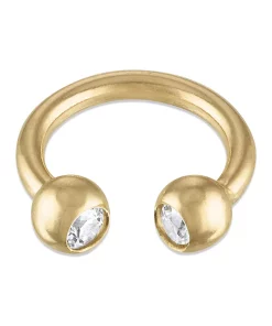 Amella Jewels 14k Gold Cubic Zirconia Barbell Cartilage Ring