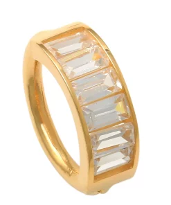 Amella Jewels 10k Gold Cubic Zirconia Baguette Clicker