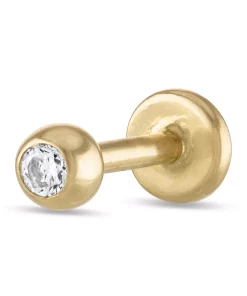 Amella Jewels 10k Gold Cubic Zirconia Barbell Cartilage Earring