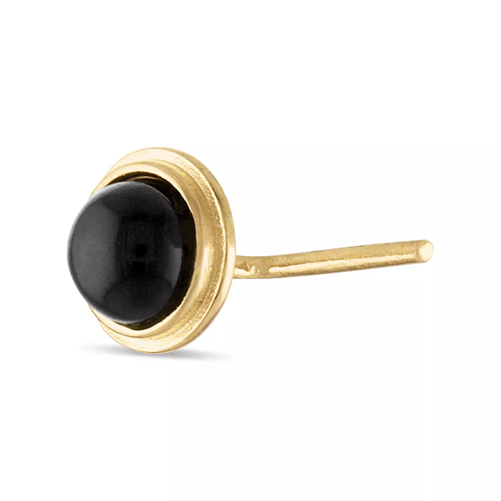 Amella Jewels 10k Gold Onyx L-Post Nose Stud 3 Amella Jewels 10k Gold Onyx L-Post Nose Stud
