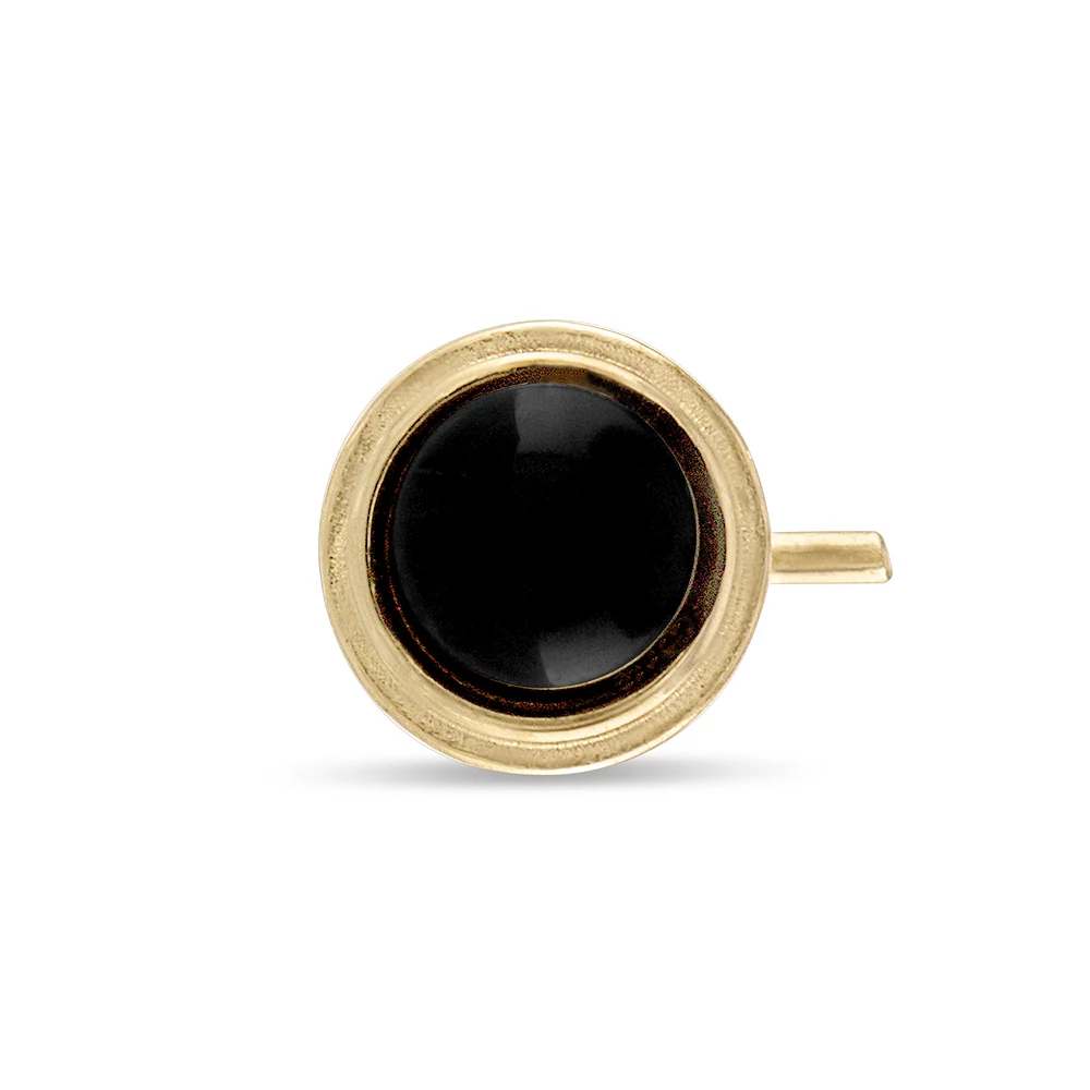 Amella Jewels 10k Gold Onyx L-Post Nose Stud 4 Amella Jewels 10k Gold Onyx L-Post Nose Stud - Image 2