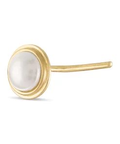 Amella Jewels 10k Gold White Cabochon L-Post Nose Stud