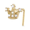 Amella Jewels 10k Gold Cubic Zirconia Crown L-Post Nose Stud 2 Amella Jewels 10k Gold Cubic Zirconia Crown L-Post Nose Stud -Cheap AmeriLeather Store 5851012