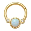 Amella Jewels 10K Gold With Opal & Cubic Zirconia Solid Clicker Nose Ring -Cheap AmeriLeather Store 5851018
