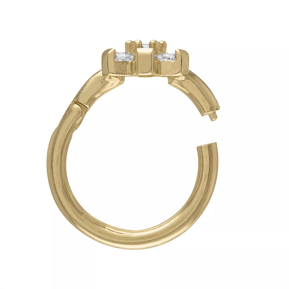 Amella Jewels 10k Gold Cubic Zirconia Flower Septum Clicker Nose Ring 5 Amella Jewels 10k Gold Cubic Zirconia Flower Septum Clicker Nose Ring - Image 3