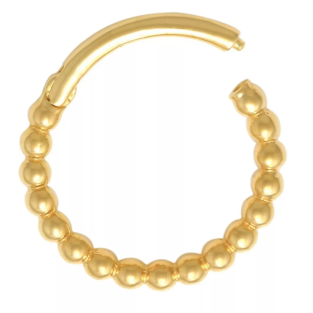 Amella Jewels 10K Gold Beaded Shape Clicker Nose Ring 4 Amella Jewels 10K Gold Beaded Shape Clicker Nose Ring - Image 2