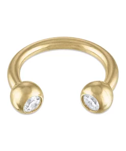 Amella Jewels 10k Gold Cubic Zirconia Cubic Zirconia Barbell Septum Nose Ring