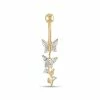 Amella Jewels 14k Gold Cubic Zirconia Butterfly Dangle Belly Ring -Cheap AmeriLeather Store 5856406