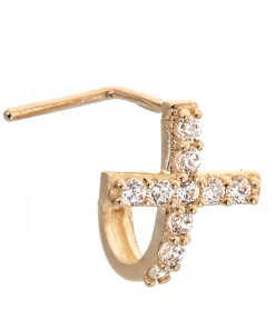 Amella Jewels 10k Gold Cross Nose Ring
