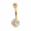 Amella Jewels 14k Gold Cubic Zirconia Belly Ring