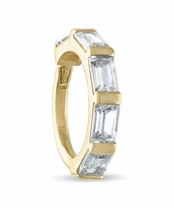 Amella Jewels 10k Gold Cubic Zirconia Clicker Septum Nose Ring