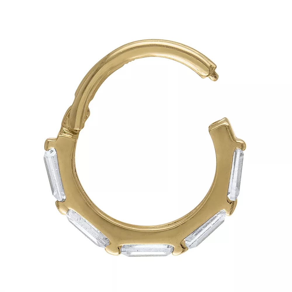 Amella Jewels 10k Gold Cubic Zirconia Clicker Septum Nose Ring 4 Amella Jewels 10k Gold Cubic Zirconia Clicker Septum Nose Ring - Image 2