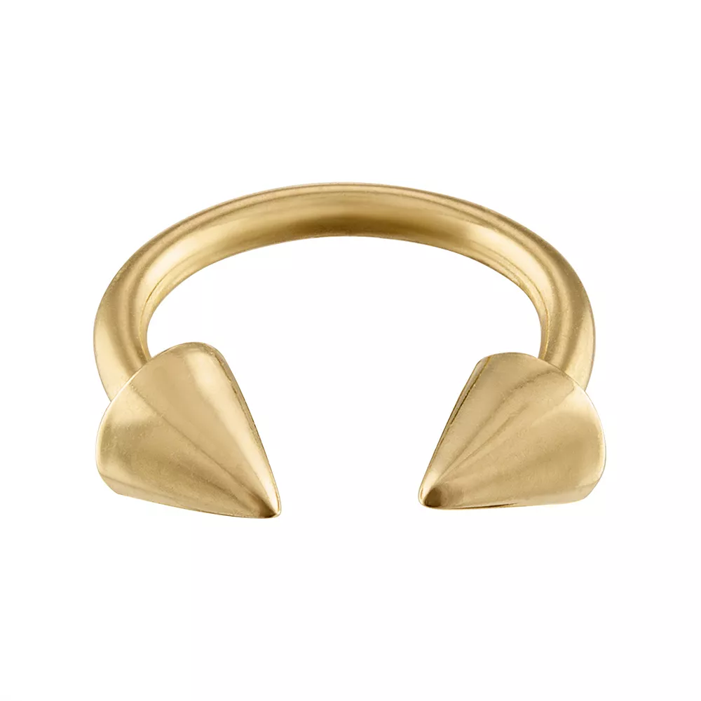 Amella Jewels 10k Gold Spiked Horseshoe Barbell Cartilage Ring 3 Amella Jewels 10k Gold Spiked Horseshoe Barbell Cartilage Ring