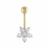 Amella Jewels 10k Gold Cubic Zirconia Flower Shaped Belly Button Ring -Cheap AmeriLeather Store 5971927