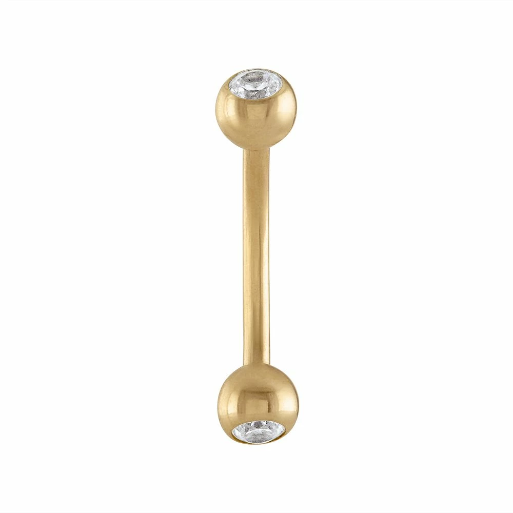 Amella Jewels 10k Gold Cubic Zirconia Barbell Cartilage Ring 3 Amella Jewels 10k Gold Cubic Zirconia Barbell Cartilage Ring