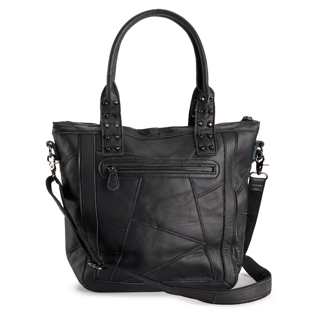 AmeriLeather QMetal Crossbones Leather Tote Bag 5 AmeriLeather QMetal Crossbones Leather Tote Bag - Image 3