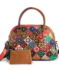 AmeriLeather Kenzer Leather Satchel Bag