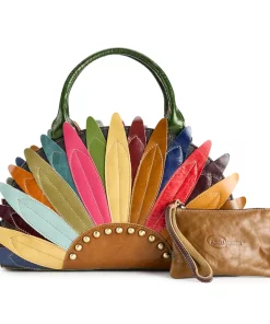 AmeriLeather Fan Leaves Leather Shoulder Bag