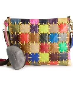 AmeriLeather Zigzagger Leather Shoulder Bag