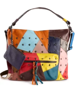 AmeriLeather QMetal Mini Skulls Leather Crossbody Bag